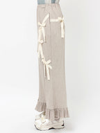 merry jenny｜Ribbon Ribbon Rib Long Skirt