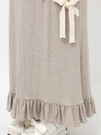 merry jenny｜Ribbon Ribbon Rib Long Skirt