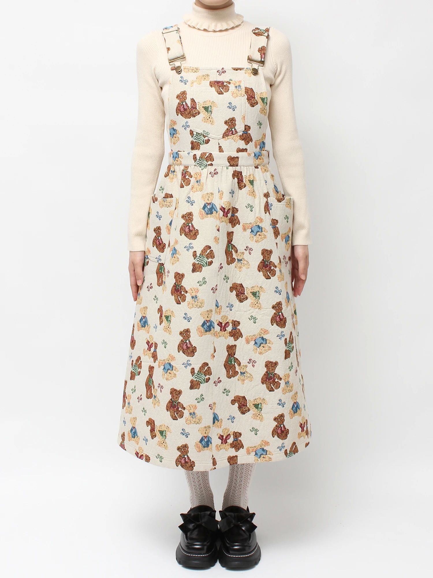 merry jenny｜Bear And Bear Jacquard Jumper Dress