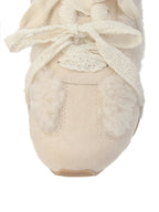 merry jenny｜Double Ribbon Faux Fur Sneakers