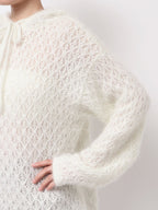 merry jenny｜Rabbit lace knit top