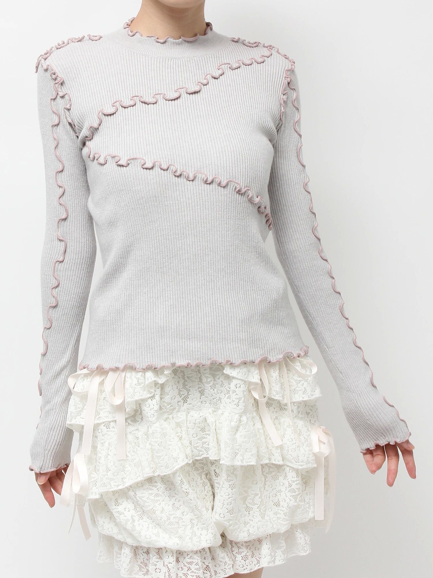 merry jenny｜Mellow Rib Knit Top