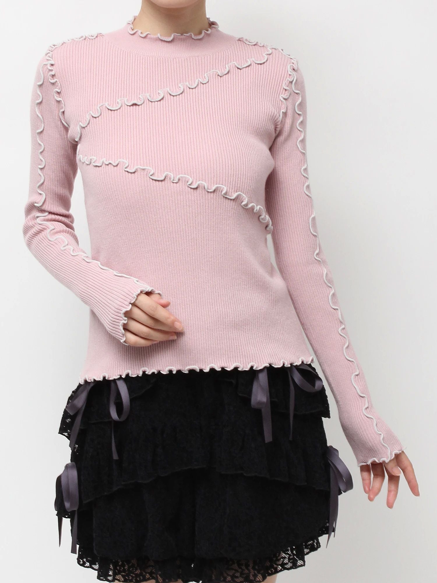 merry jenny｜Mellow Rib Knit Top