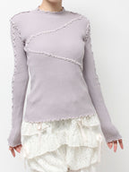merry jenny｜Mellow Rib Knit Top