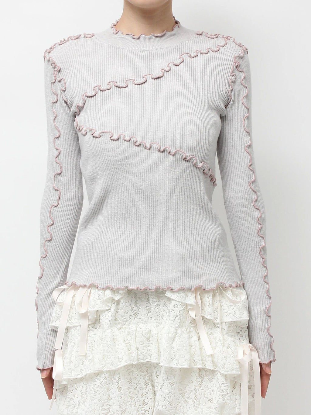 merry jenny｜Mellow Rib Knit Top
