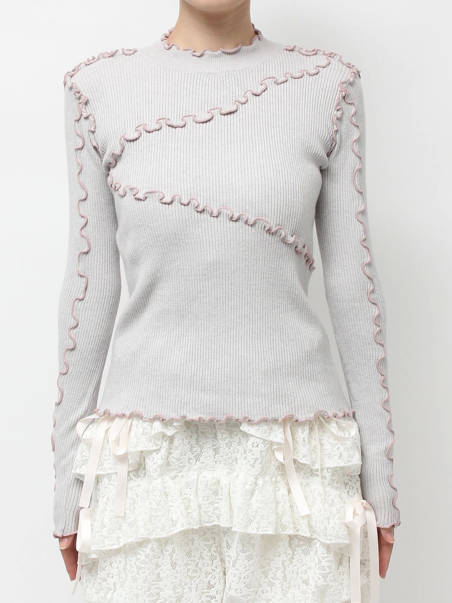 merry jenny｜Mellow Rib Knit Top