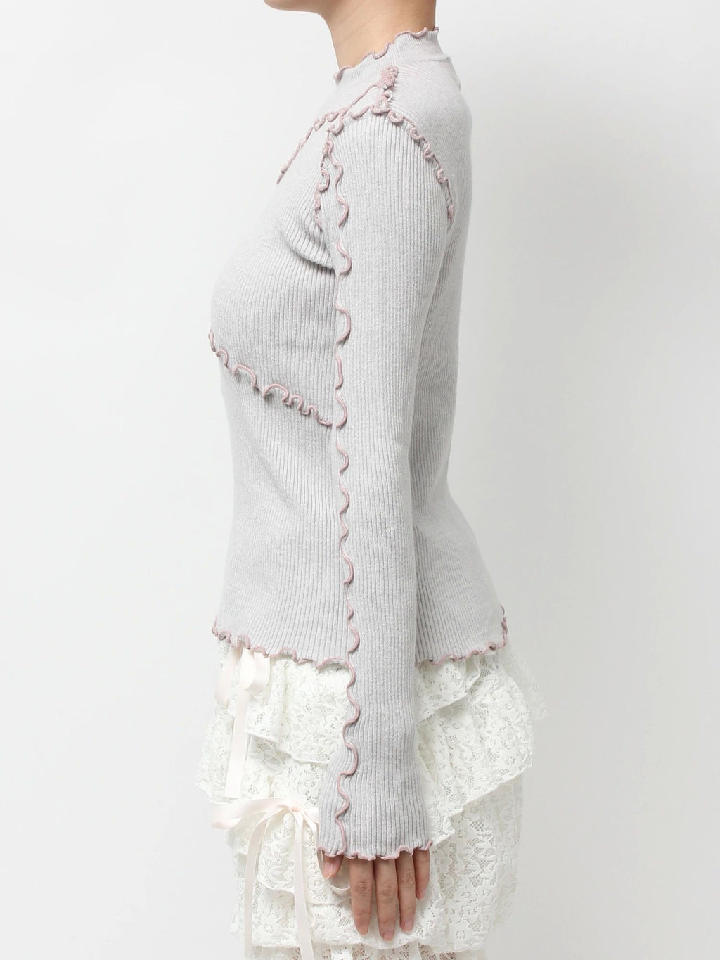 merry jenny｜Mellow Rib Knit Top