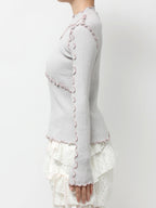 merry jenny｜Mellow Rib Knit Top