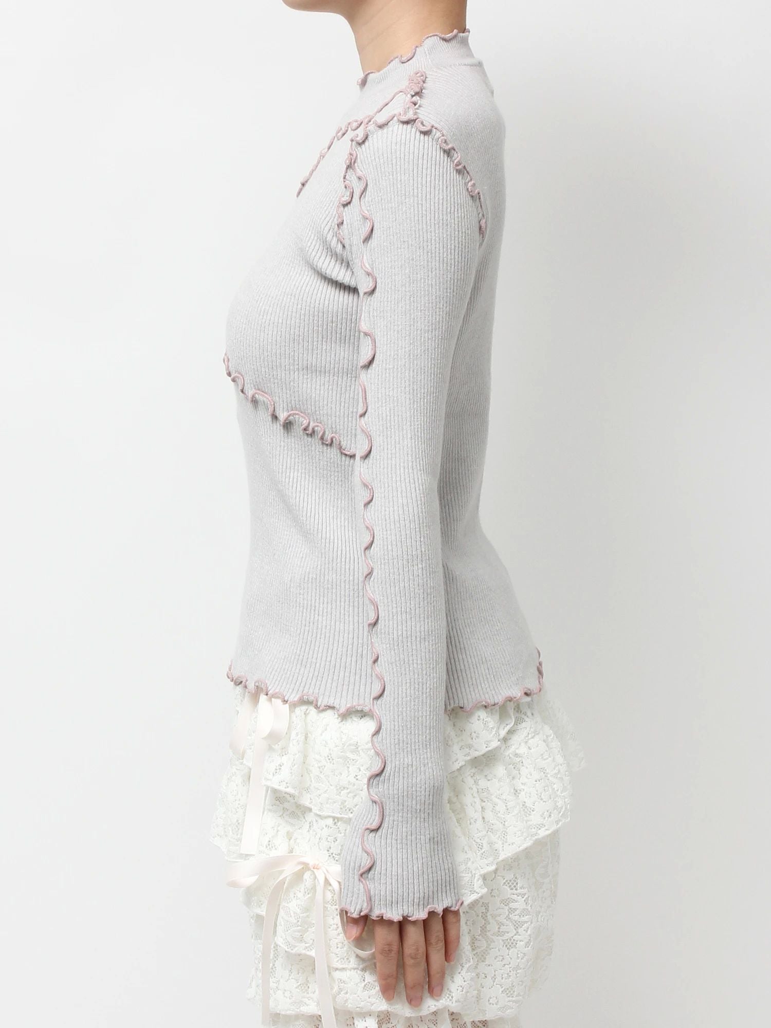 merry jenny｜Mellow Rib Knit Top