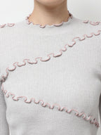 merry jenny｜Mellow Rib Knit Top