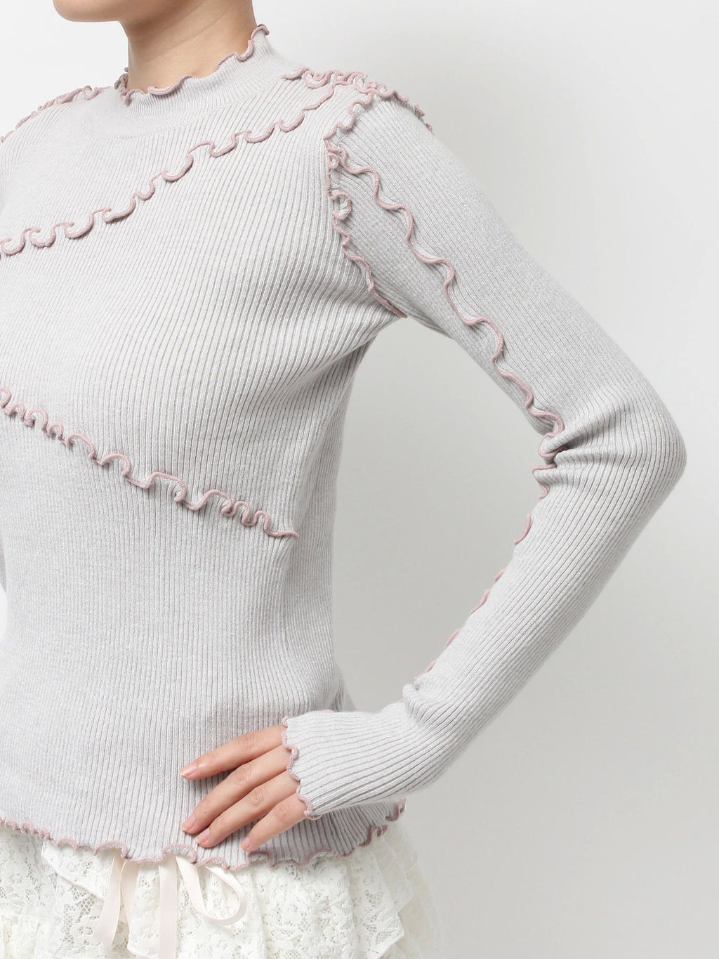 merry jenny｜Mellow Rib Knit Top