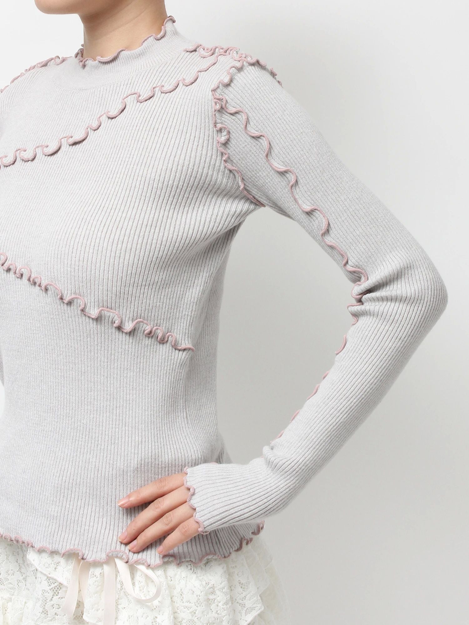 merry jenny｜Mellow Rib Knit Top