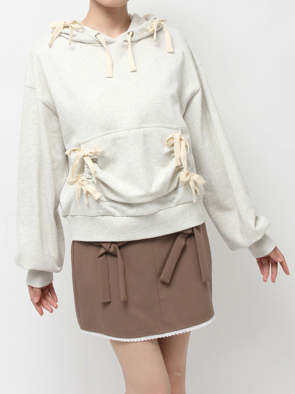 merry jenny｜Ribbon ribbon hoodie
