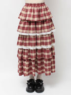 merry jenny｜Tiered tiered check skirt