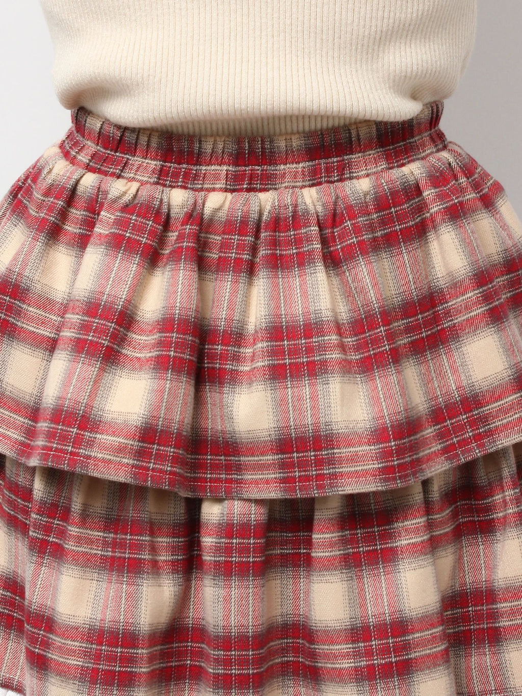 merry jenny｜Tiered tiered check skirt