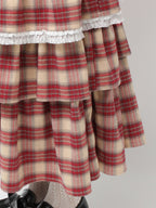 merry jenny｜Tiered tiered check skirt