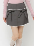 merry jenny｜Ribbon lace mini skirt