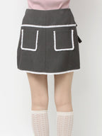 merry jenny｜Ribbon lace mini skirt
