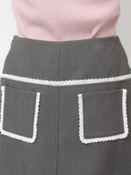 merry jenny｜Ribbon lace mini skirt