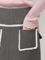 merry jenny｜Ribbon lace mini skirt