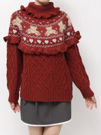 merry jenny｜Bear Yoke Knit Top
