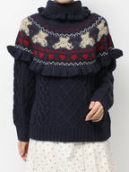 merry jenny｜Bear Yoke Knit Top