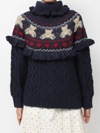 merry jenny｜Bear Yoke Knit Top