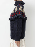 merry jenny｜Bear Yoke Knit Top