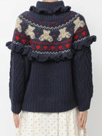 merry jenny｜Bear Yoke Knit Top
