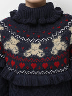 merry jenny｜Bear Yoke Knit Top