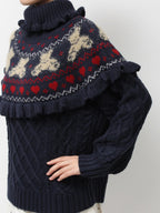 merry jenny｜Bear Yoke Knit Top