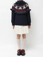 merry jenny｜Bear Yoke Knit Top