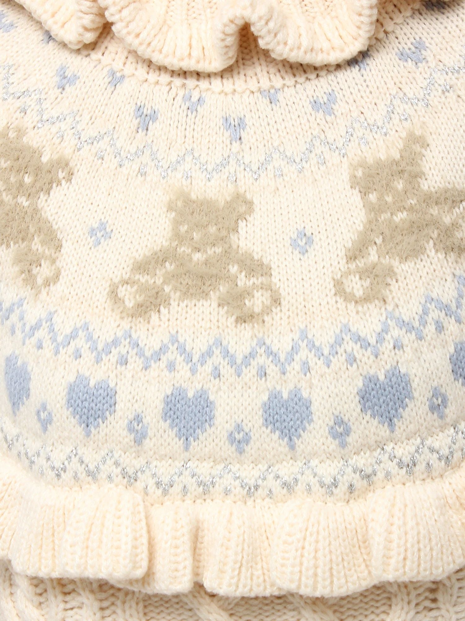 merry jenny｜Bear Yoke Knit Top