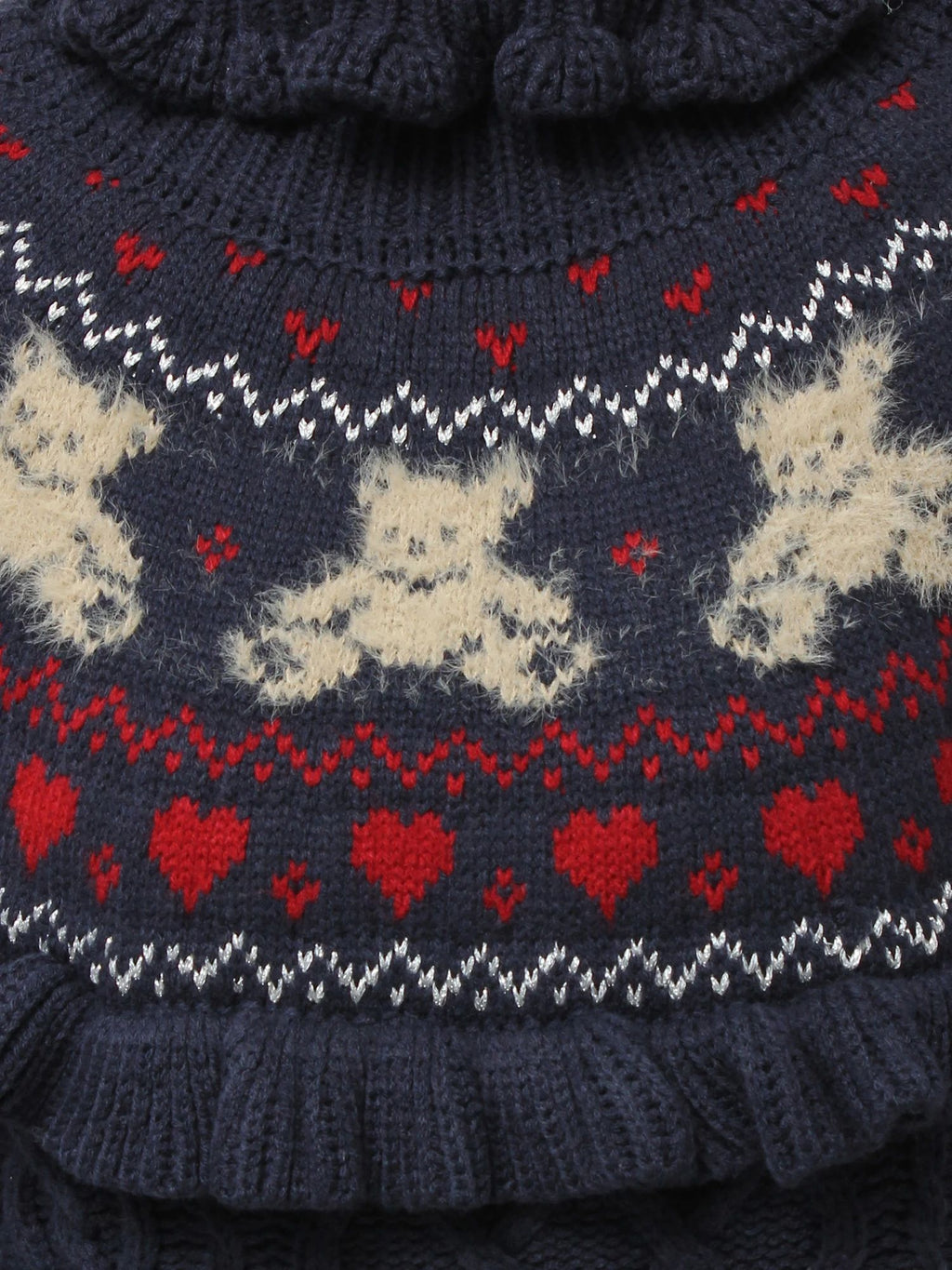 merry jenny｜Bear Yoke Knit Top