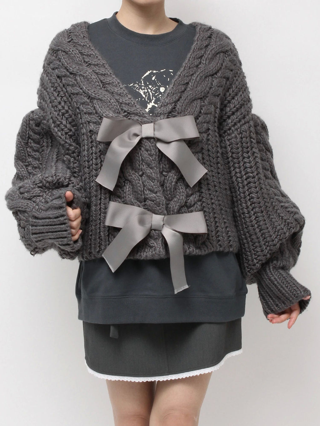 merry jenny｜Ribbon ribbon cardigan