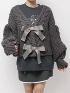 merry jenny｜Ribbon ribbon cardigan