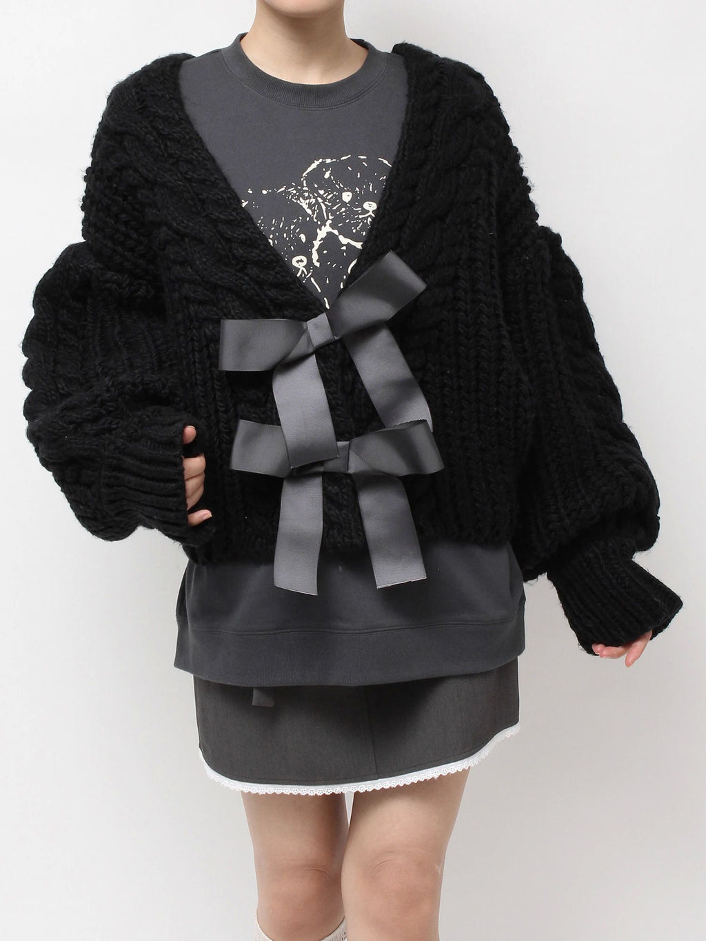 merry jenny｜Ribbon ribbon cardigan