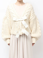 merry jenny｜Ribbon ribbon cardigan