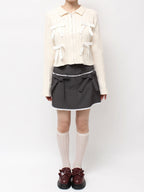 merry jenny｜Ribbon Washed Zip Knit