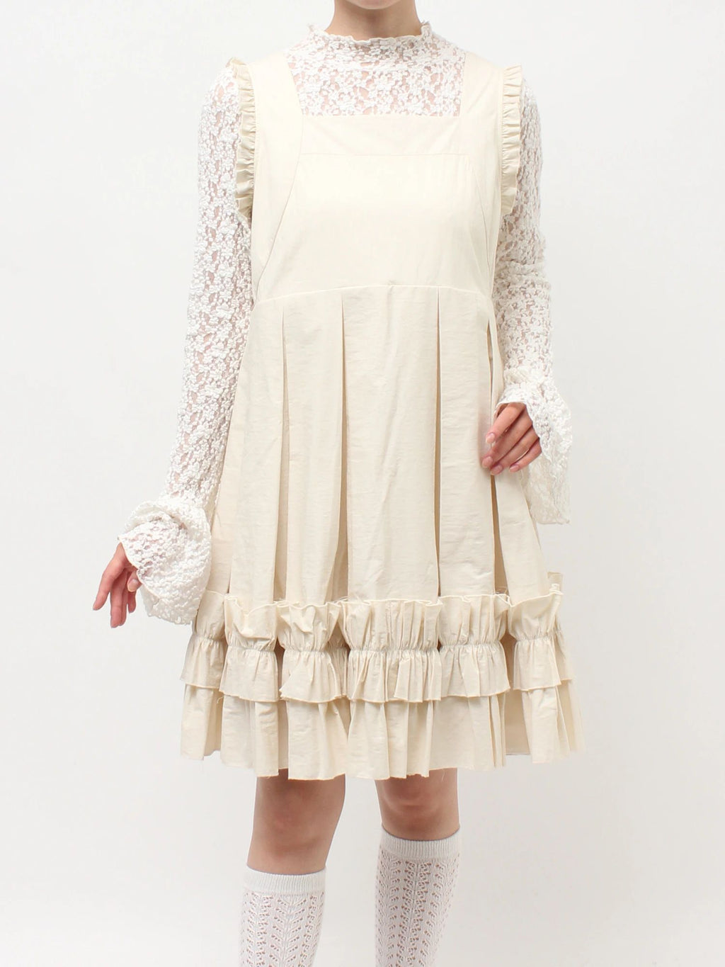 merry jenny｜Tuck Frill Mini Dress
