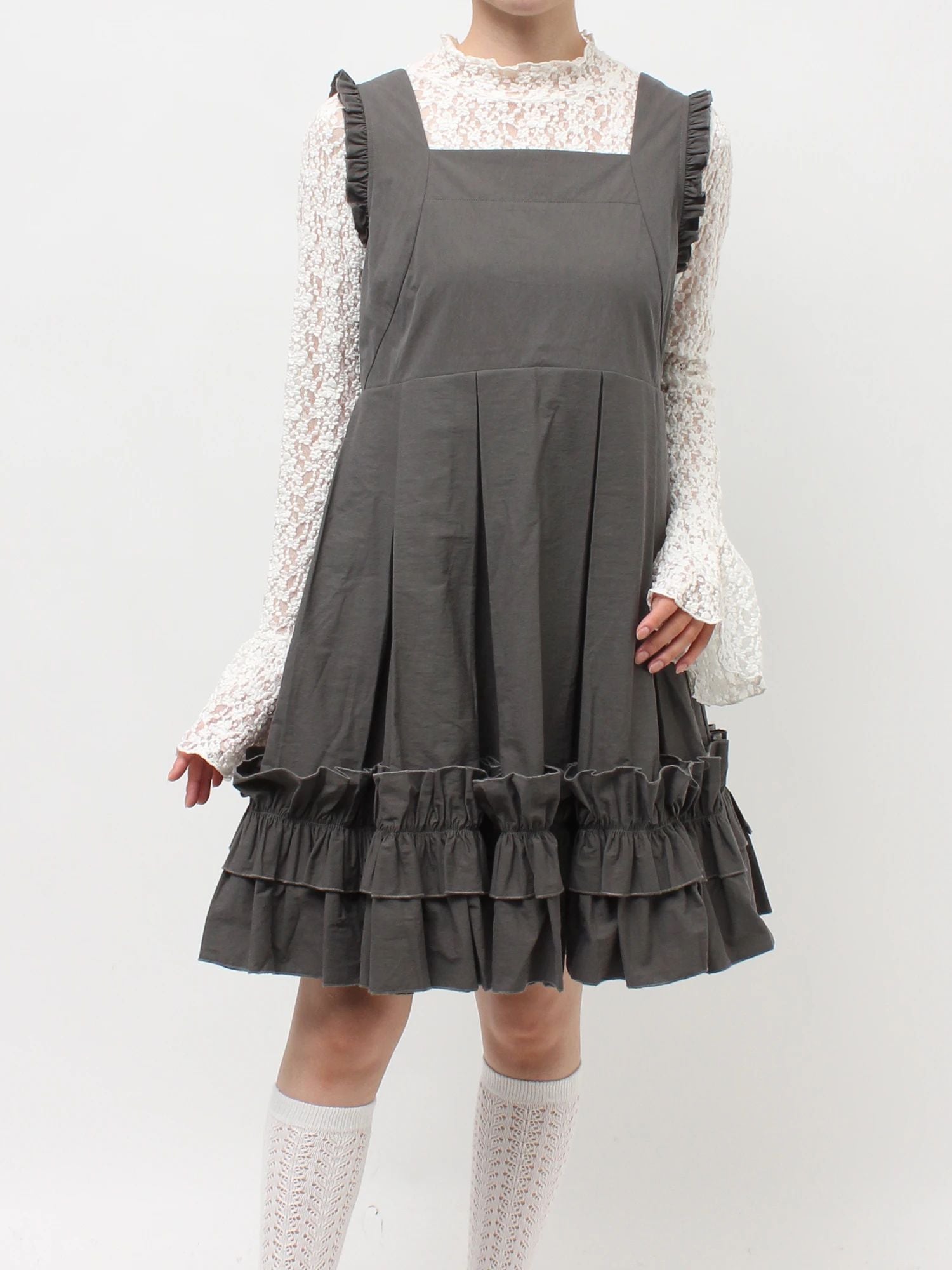merry jenny｜Tuck Frill Mini Dress