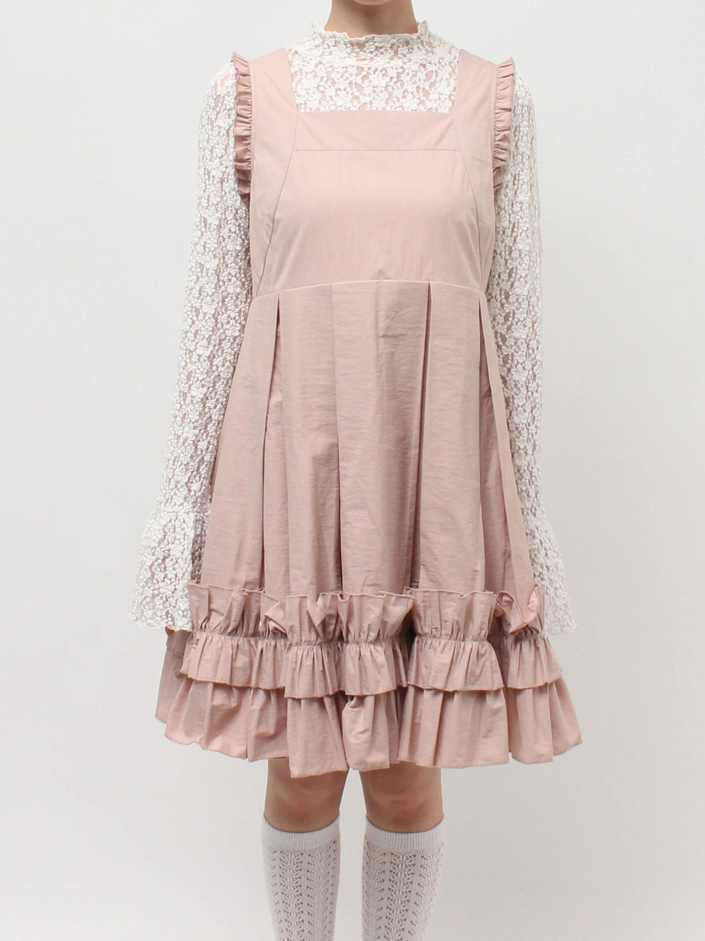merry jenny｜Tuck Frill Mini Dress