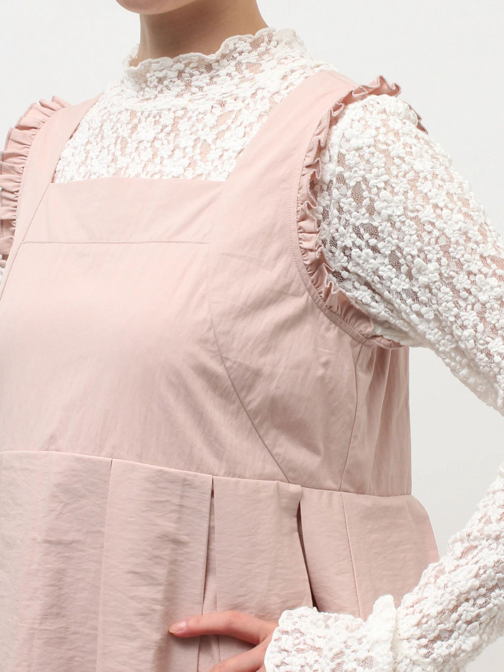 merry jenny｜Tuck Frill Mini Dress