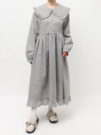 merry jenny｜Check Frill Collar Dress