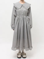 merry jenny｜Check Frill Collar Dress