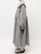merry jenny｜Check Frill Collar Dress