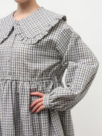 merry jenny｜Check Frill Collar Dress