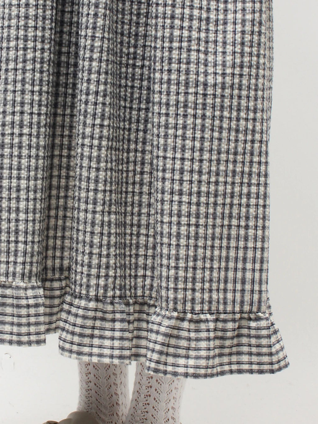 merry jenny｜Check Frill Collar Dress