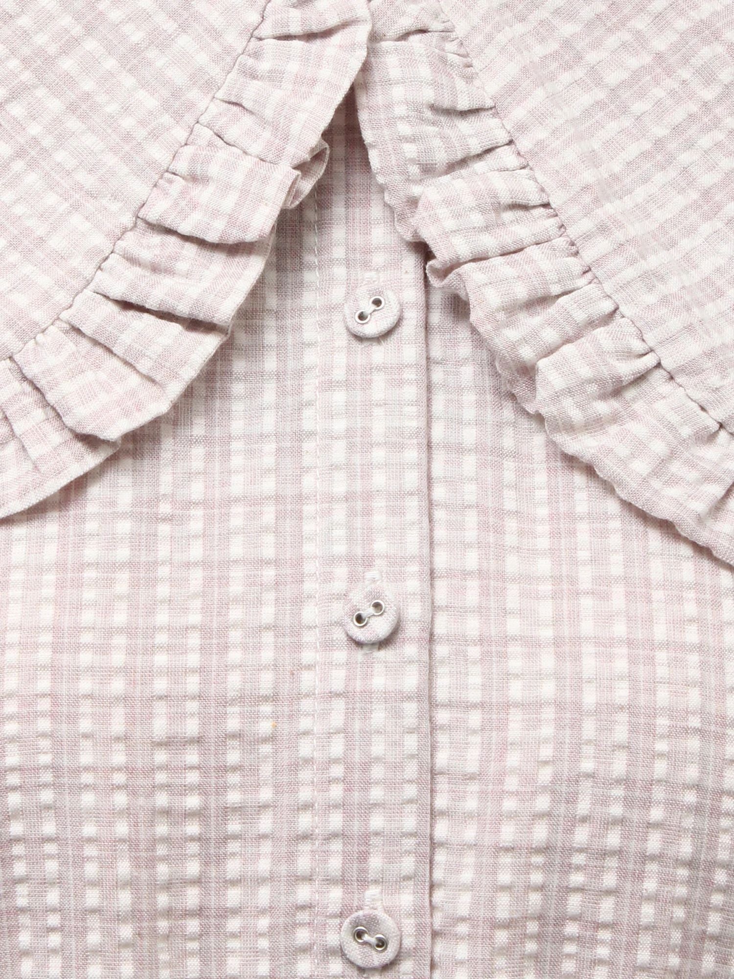 merry jenny｜Check Frill Collar Dress