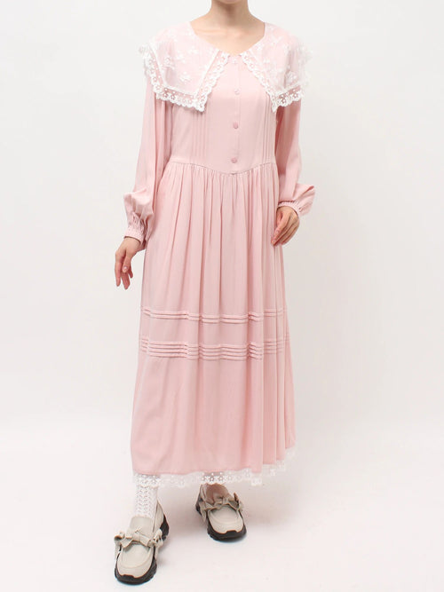 merry jenny｜Airy Lace Collar Dress